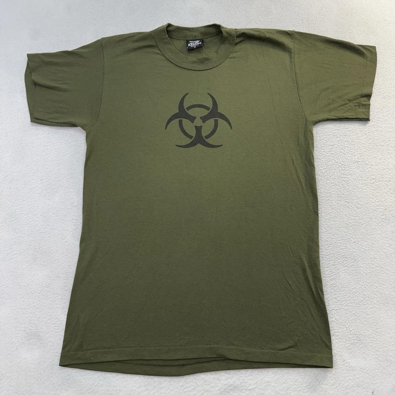 Винтажная футболка Biohazard Punk 90-х, однострочный шов, гранж, темно-зеленая, размер M 2XL