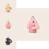 Light Luxury Bunny Plush Keychain With Floral Pattern For Ladies Fashion Accessories