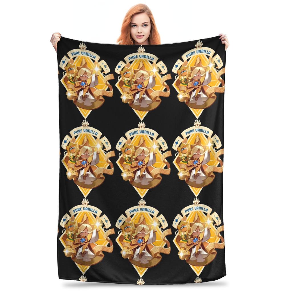 Pure Vanilla and Shadow Milk Blankets Cookie Run Kingdom Plush Awesome Warm Throw Blankets for Home Summer