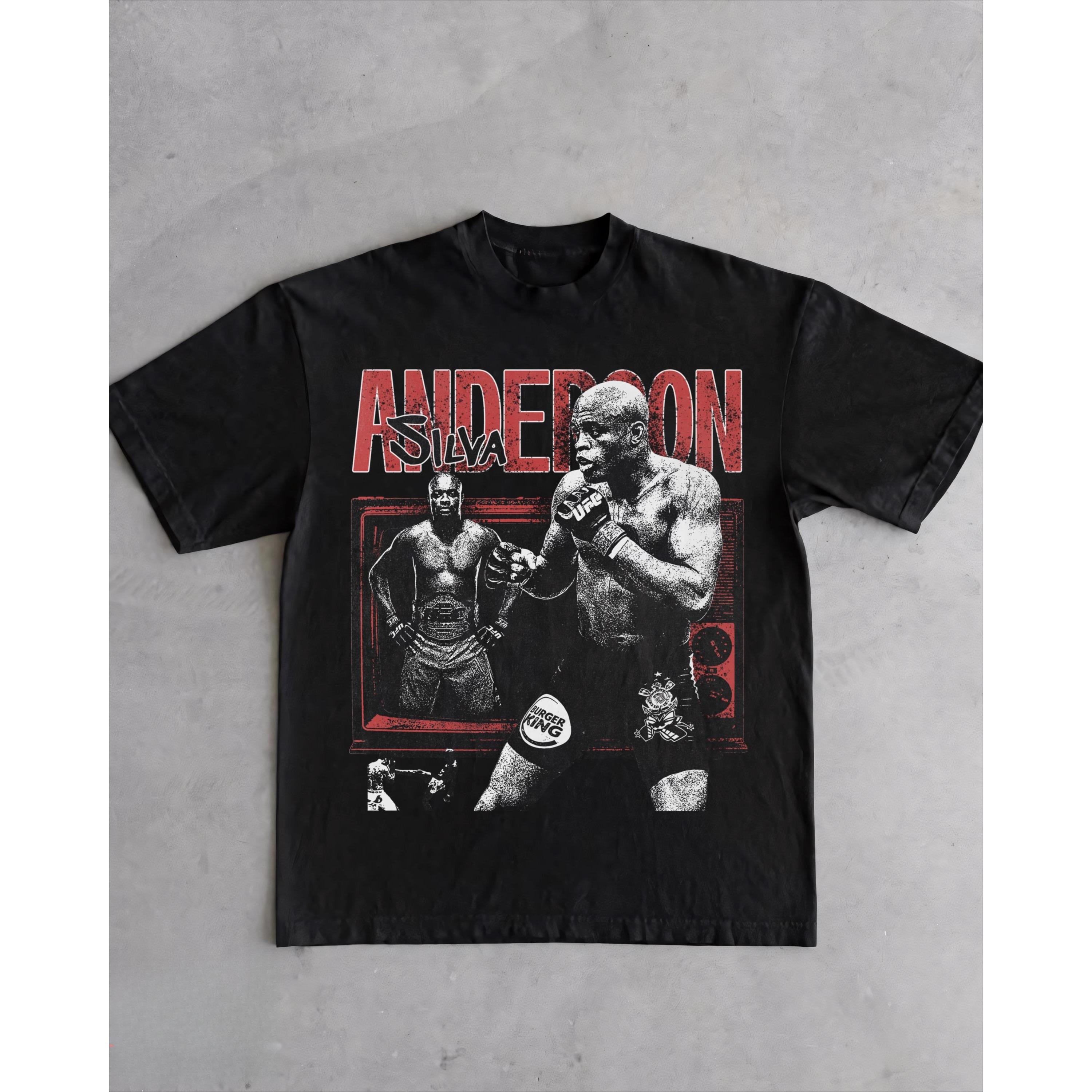 

2026 Summer UFC Anderson Silva Fighting Graphic Tshirt Women Sports Cotton Short Sleeve Loose Leisure Fitness Shirt Unisex 4XL
