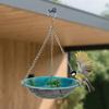 Hanging Metal Bird Feeder Weather-proof Outdoor Garden Patio Yard Hanging Bird Bath Watering Bowl Feeding Device with Detachable Chain