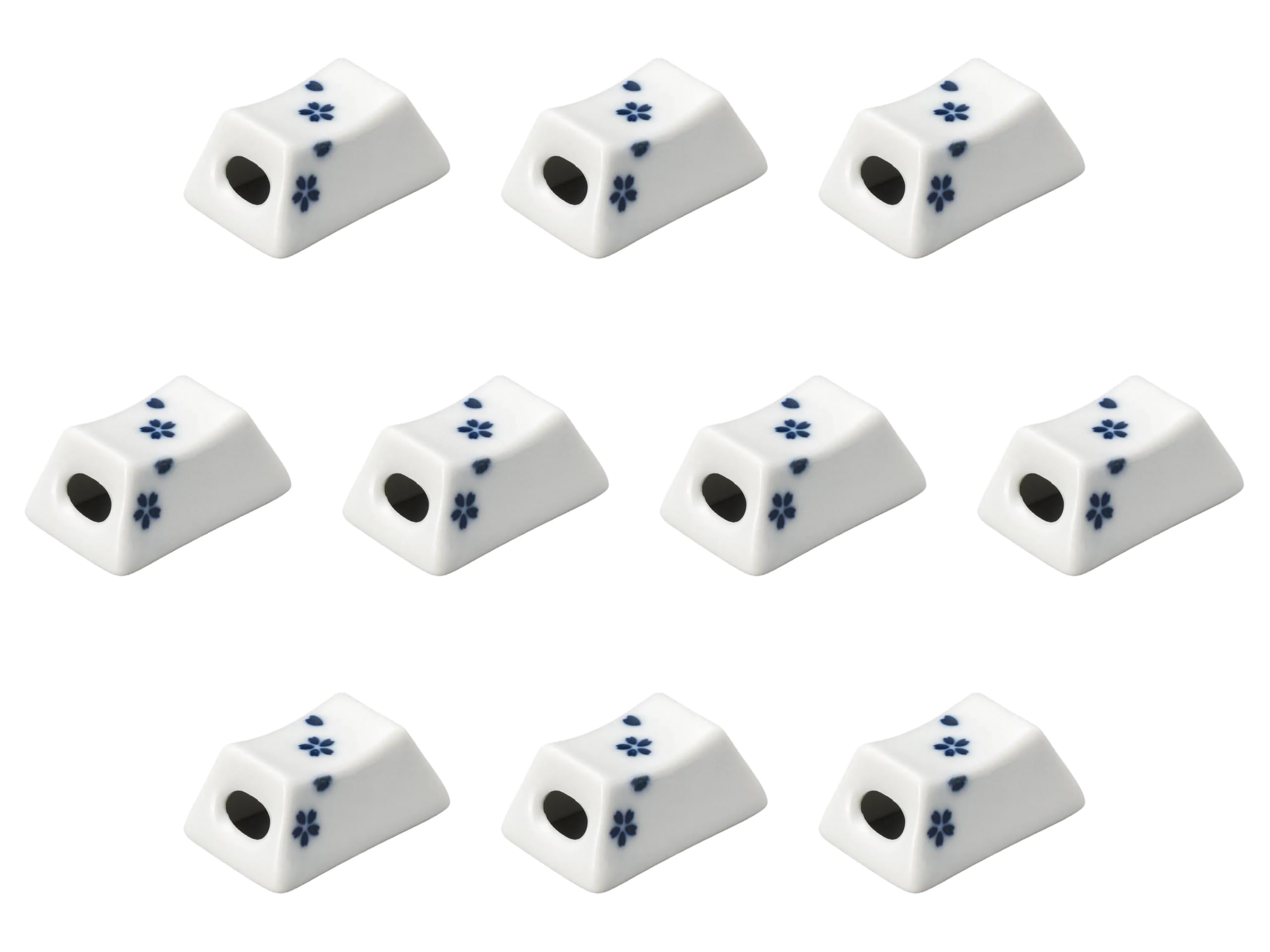 

Set of 10 Small Cherry Blossom Chopstick Rests x x 2 Chopstick Rests Setomonohonpo (Blue) [4.3 2.7 cm] синий