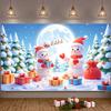 Christmas Party Banner Cute Character Snowman Banner Snowman Gift Banner Snowman Theme For Office Party Holiday Decoration