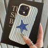 Blue Striped Starfish Pattern Soft Candy Color Phone Case For iPhone 17 16 15 14 13 12 11 Pro Max XR X XS 17Air Shockproof Cover