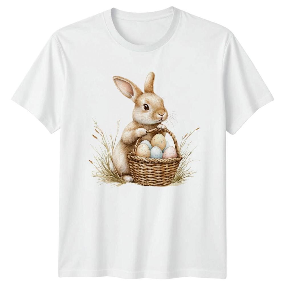 Watercolor Bunny Rabbit Holding Easter TShirt Seasonal S