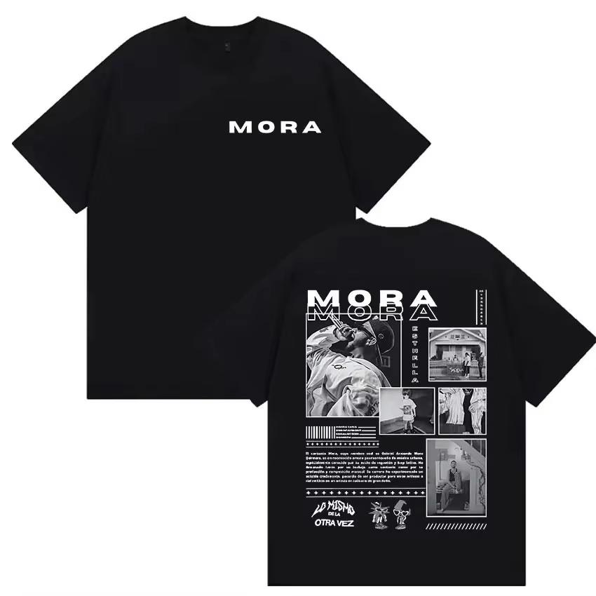 Summer Hot Sale Rapper Mora Album Tee Shirt Unisex Fashion Tshirt Hip Hop Streetwear Top Y2k Gothic Cotton Oversized Tshirt