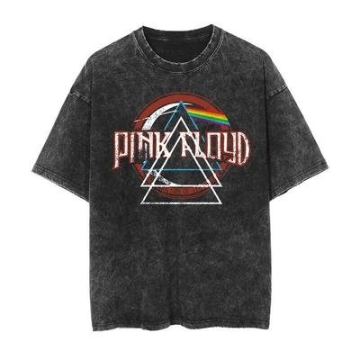 Pink Floyd The Dark Side Of The Moon Prism Rainbow Triangle Graphic Vintage Acid Washed Distressed Oversized Classic Rock Band Retro 90s Bootleg
