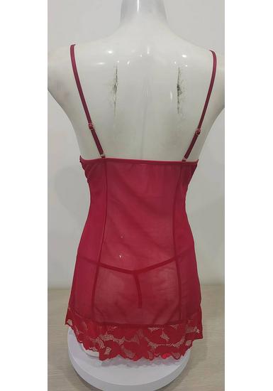 European & American Mesh See-Through Sexy Lingerie Camisole Nightgown w636