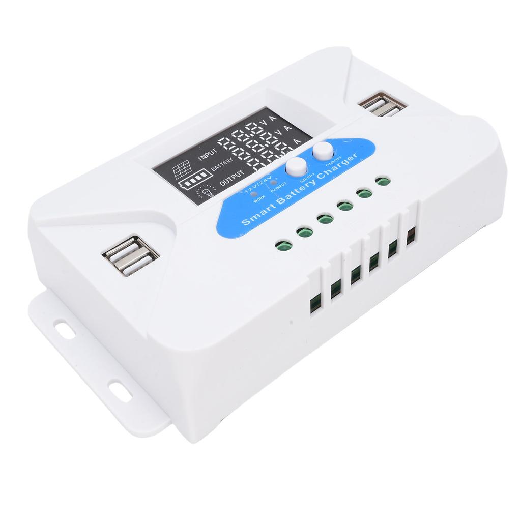20A Adaptive Solar Charge Controller Solar Panel Regulator with 4 USB Ports for Lithium Ion Battery