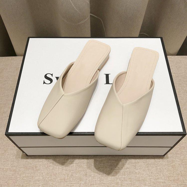 Fashion Hot Selling Square Toe Elegant Flats Women Slippers Designer Casual Soft Mules Shoes 2025 Spring New Trend  Walking Zapatillas