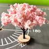 3Pcs Miniature Model Cherry Blossom Tree Micro Landscape Moss Landscaping Scene Model Tree Figurine Sand Table Micro Shot Props