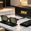 HBK Occhiali da Sole Quadrati Eleganti da Uomo Montatura alla Moda Aste con Punte Vintage Occhiali da Viaggio Business Party Regalo UV400