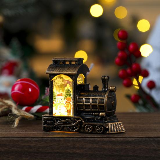Lighted Vintage Truck Decor Christmas Snow Ball with Swirling Glitter Battery Operated LED Water Car Decoration for Home Holiday Decor