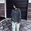 Womens Oversized Hooded Sweatshirt With 3D Letter Embroidery Loose Fit Streetwear Winter 2025