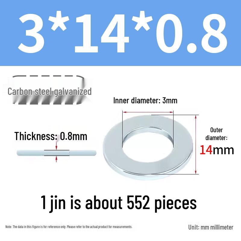 Oversized Thickened Galvanized Iron Flat Washer M2M3456810-M6