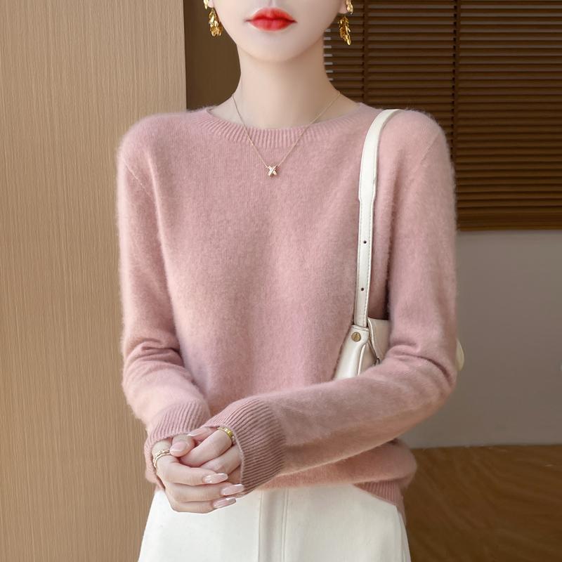 Women's Cashmere Sweater Qinghe Cashmere 30% Cashmere 70% Wool Autumn and Winter Pullover Warm and Fashionable