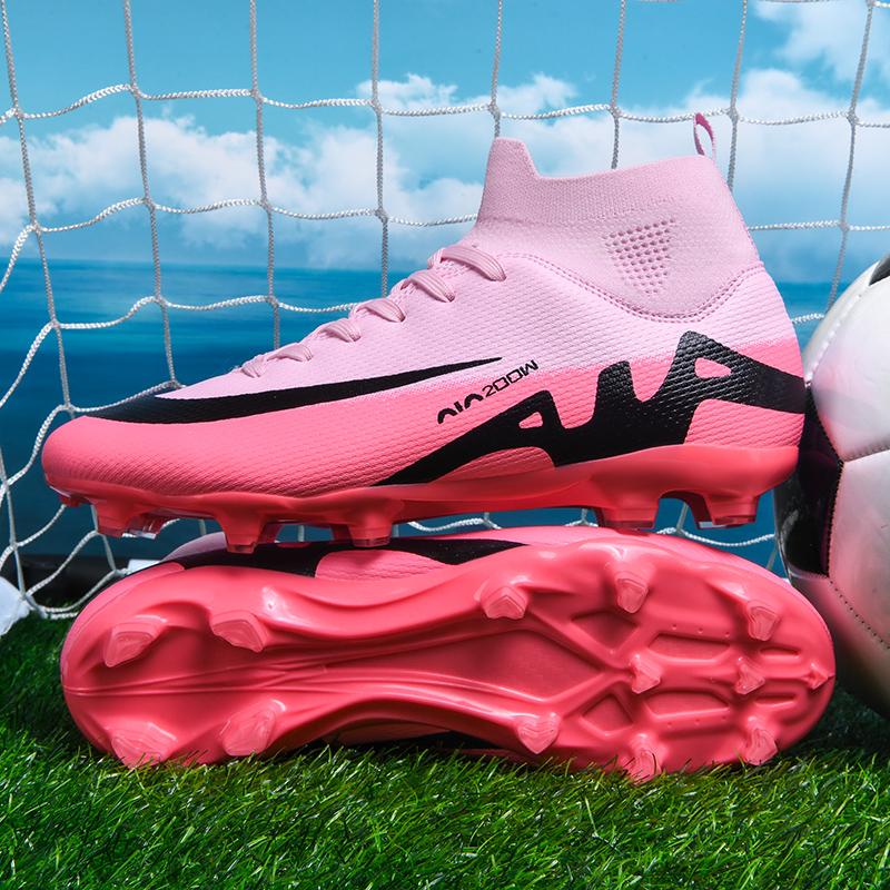 Fg High Quality Breathable High Top Soccer Shoes Men Professional Training Cleats Sneakers Youth Non-Slip Society Football Shoes