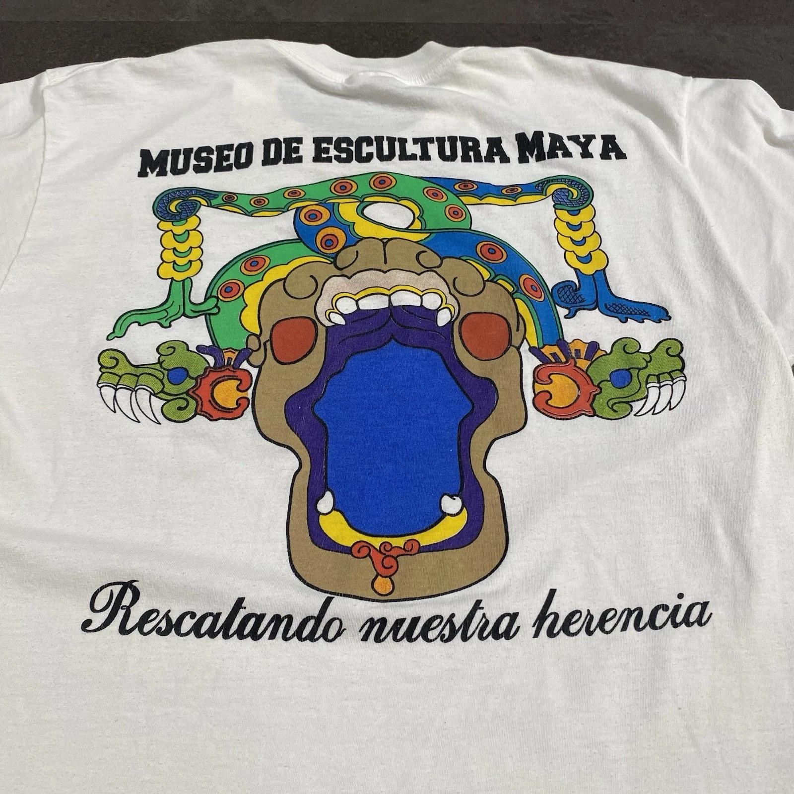 Vintage 90s 80s Museo de Escultura Maya Copan Honduras T Shirt L Art Museum S