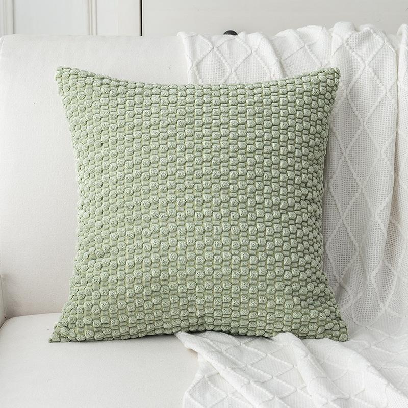 

Новая двухсторонняя подушка из пузырчатого вельвета, однотонная, подушка для общежития, прикроватная подушка, диванная наволочка 45 * 45cm (excluding core) double-sided