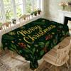 Vintage Christmas Rectangle Tablecloth Holly Berry Table Cover Christmas Decorations for Home Dining Table Cloth Decoration