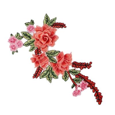 Artistic DIY Badge Cheongsam Rose Peony Flower Trimmings Clothes Accessories Applique Embroidery Patch