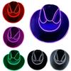 Cowgirl Hat Fedora Light Up Cowboy Hat Glowing Fedora Hat for Music Festivals Sparkly Glowing Cowboy Hat Versatile