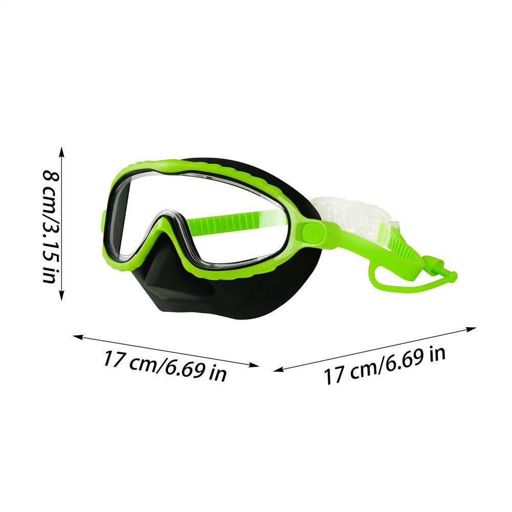 

Kids Goggles With Nose Cover Snorkeling Glasses Anti-Fog No-Leak Water-resistant Diving Pool Snorkeling Goggles Gear чорний