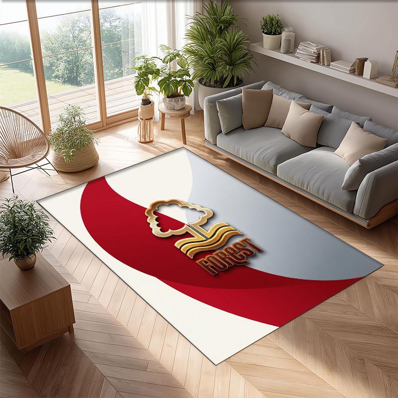 Tappeto in Velluto di Cristallo con Stampa Calcio Nottingham Forest, Comodo Assorbente d'Acqua Antiscivolo Tappeto per Pavimenti Interni