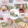 Pastel Plastic Folding Baskets Cute Colorful Organizing Crates for Desktop Drawer Shelf Storage Boxes