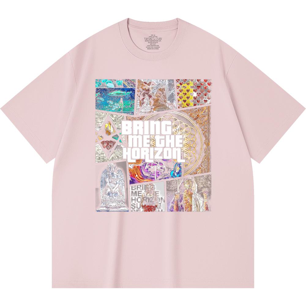 230 g/m² 100% katoenen heavy metal T-shirt met rockband- en popmuziekprint, unisex T-shirt van zwaar katoen.