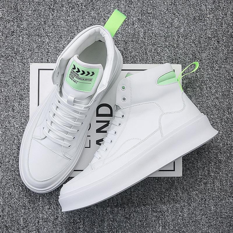 Men's White High-Top Casual Trendy Shoes