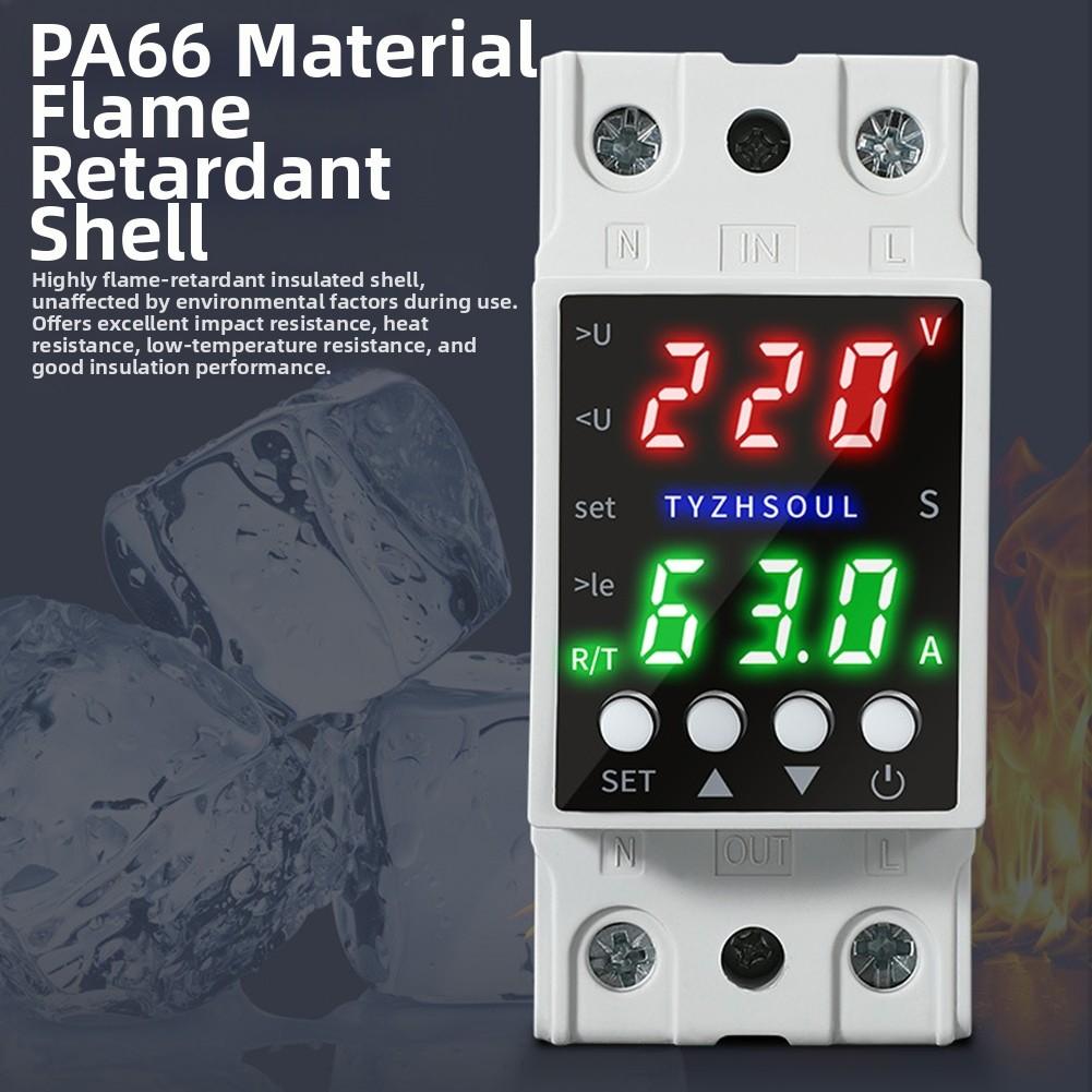 Automatic Voltage and Current Protector with Dual LCD Display Featuring Over Under Voltage Control and Delay Function for Safety