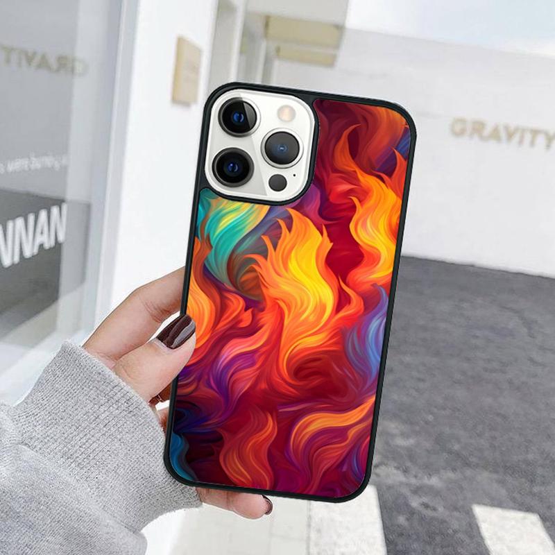 Artistic Personality Flame Phone Case For iPhone 17 Air 15 16 Cover 11 13 14 Pro Max 12 Plus Max Fundas