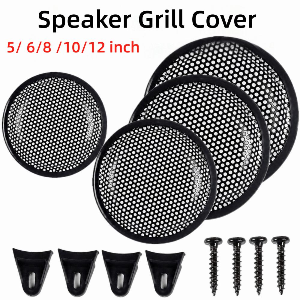 With Mounting Screws Subwoofer Grill Black Protective Case Speaker Grill Cover Mesh Car Speaker