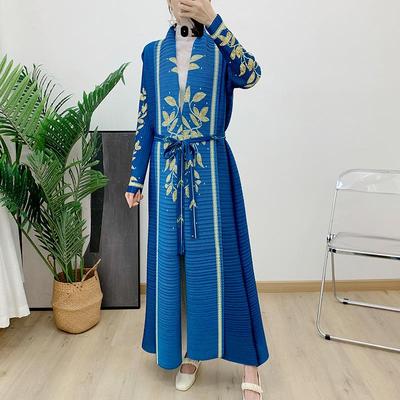 Dubai Abendkleid: Modischer langer geraffter Morgenmantel mit Heißfolienprägung im Nahost-Stil
