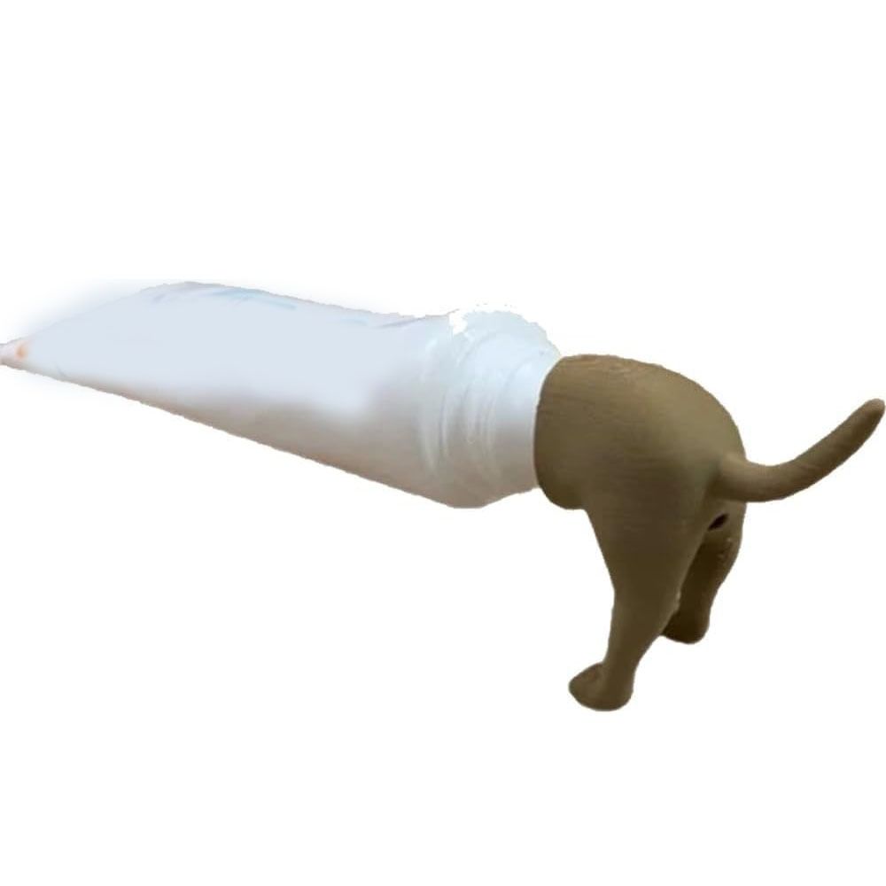 

Pooping Dog Butt Toothpaste Topper Toothpaste Squeezer Toothpaste Cap Dispenser for Bathroom Funny Prank Gift коричневий