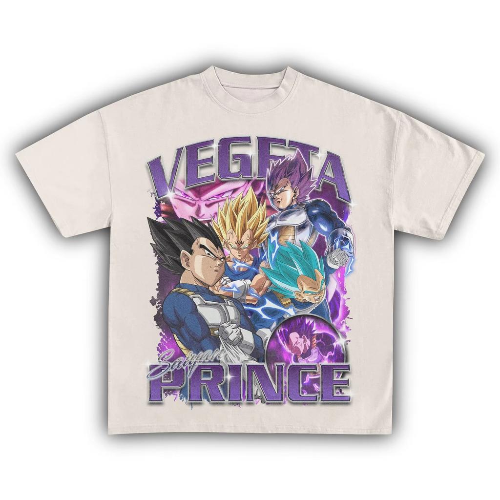 Dragon Ball Super Vegeta Anime Graphic T-shirt, Unisex Pure Cotton Short Sleeve Streetwear Women And Men T-shirt