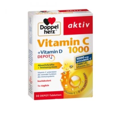 Doppelherz Active Vitamin C 1000 + Vitamin D 30 Tablets