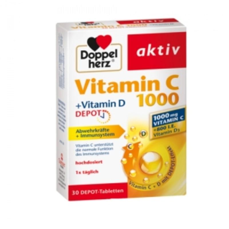 

Doppelherz Active Вітамін C 1000 + Вітамін D 30 Таблеток