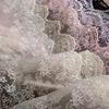 2Yards Embroidery Pink Black Tulle Lace Trim DIY Lingerie Sewing Mesh Lace Fabrics 16CM Wide