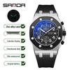 SANDA 7027 Luminous Waterproof Quartz Men's Wristwatch with Stud Accents
