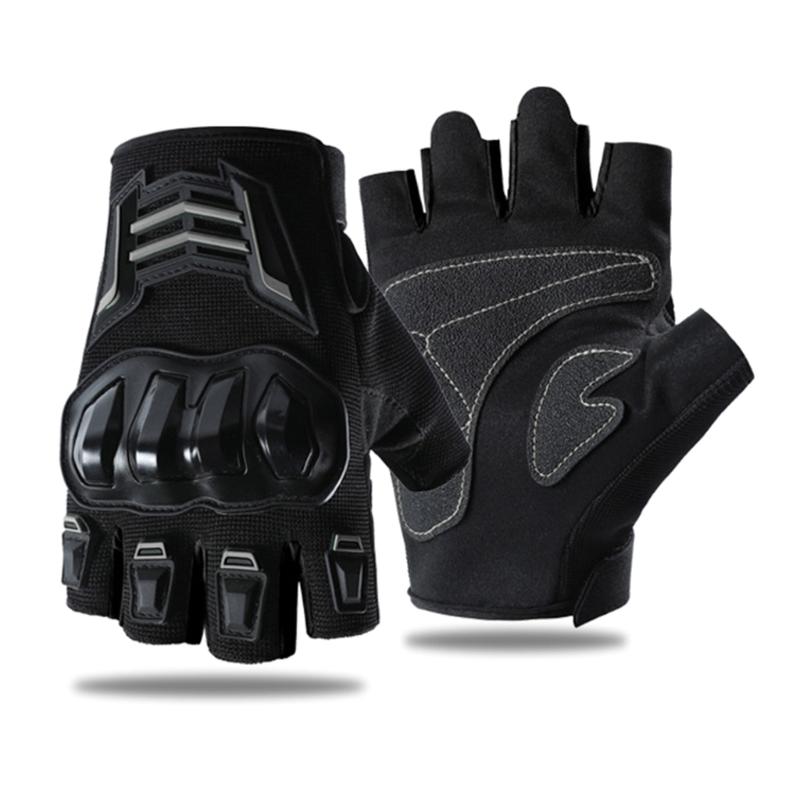 

Breathable Half Finger Motorcycle Gloves With Antislip And Protective Padding for Safe Cycling XL