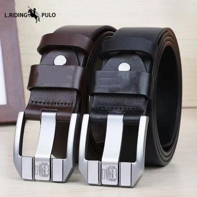 Cinturón para hombre Hebilla de pasador Cuero genuino Negocios Cuero Cinturón juvenil Hebilla diaria Cinturón para hombre Cinturón casual