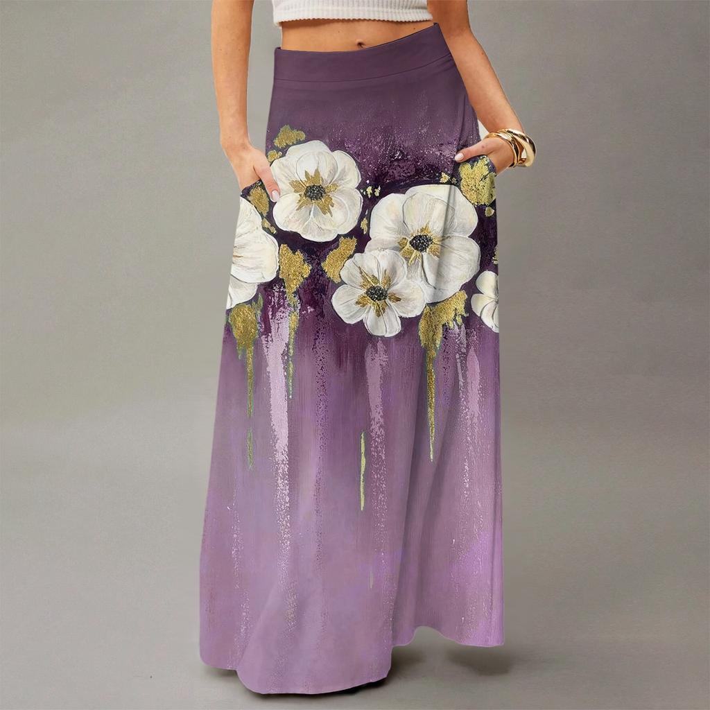 Women's Flowy Maxi Dress Regular Casual Summer Bohemian Skirt