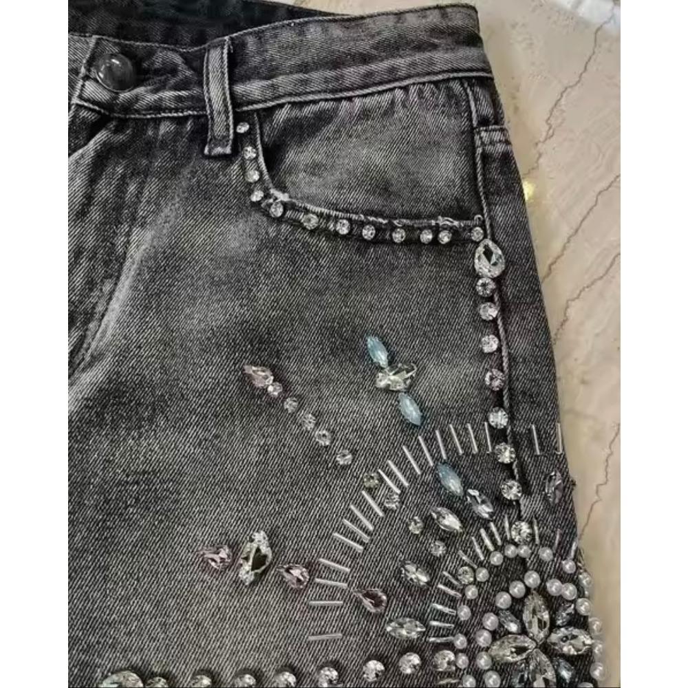 ZYLLO Y2K Streetwear Shorts Jeans Männer Frauen Harajuku Hip Hop Gothic Mauerwerk Retro Locker Denim Fitnessshorts Lässige Basketballshorts