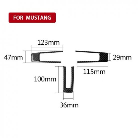 New Carbon Fiber Steering Wheel Panel Decor Trim Cover For Ford Mustang 2009-13