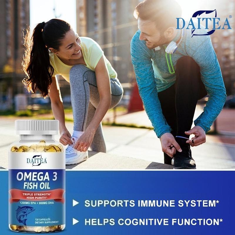 Drievoudige Sterkte Omega 3 Visolie Supplement met 1200mg EPA en 900mg DHA voor Dagelijkse Hersenen en Welzijnsondersteuning