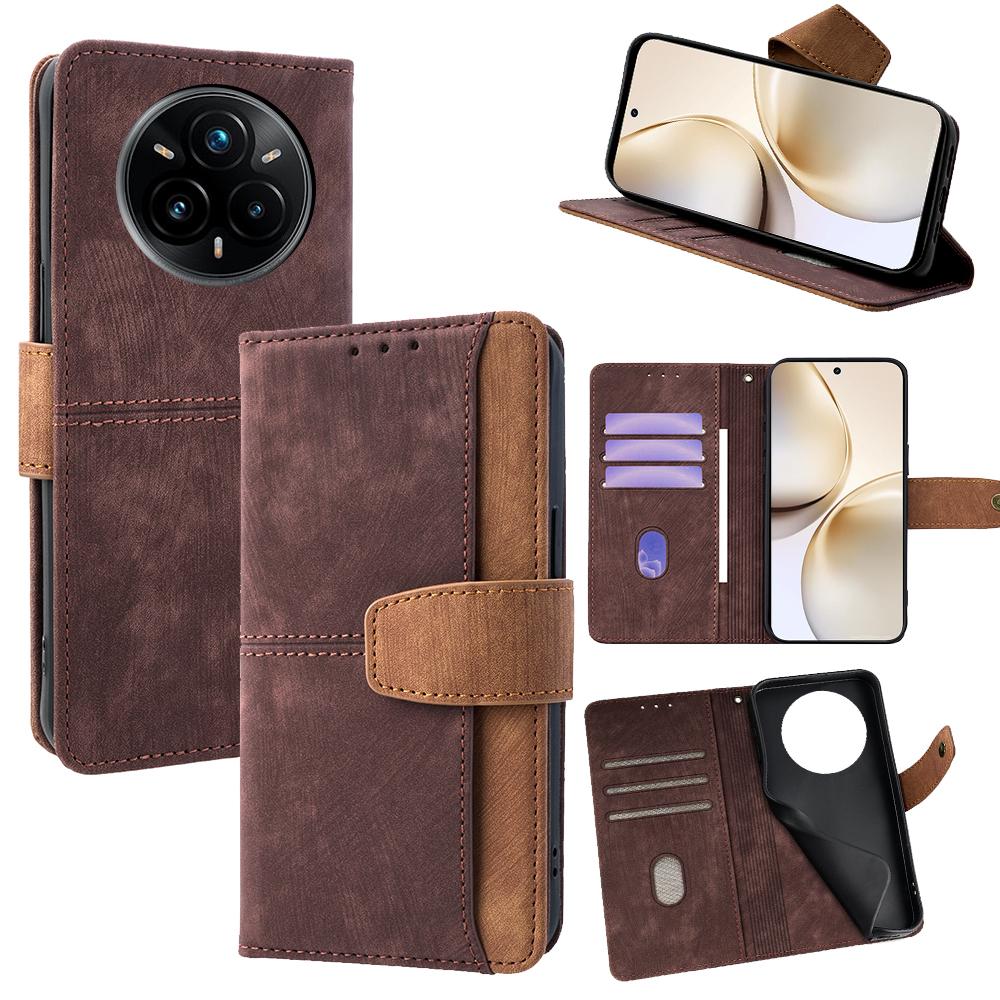 

For Realme 14 Pro+ 5G Case RFID Blocking Color Splicing PU Leather Wallet Phone Cover E
