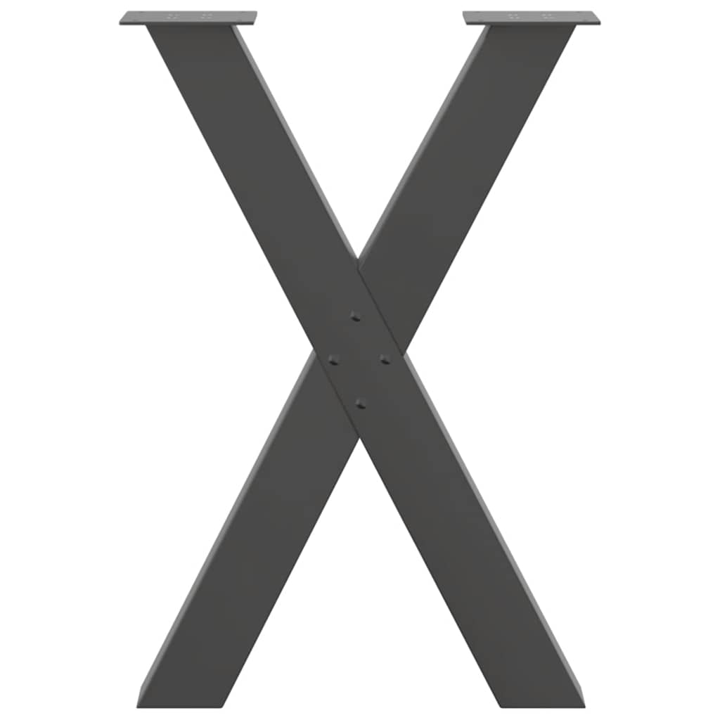 Vidaxl Dining Table Legs, 2 Pcs, Anthracite, 50X(72-73) Cm, Steel
