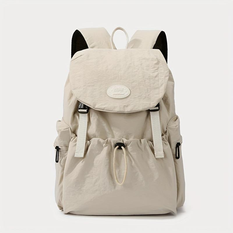 

Women s Backpack, Adjustable Shoulder Straps Drawstring Closure, Hiking Backpack for Everyday Commute Bookbag, Practical Pockets бежевый